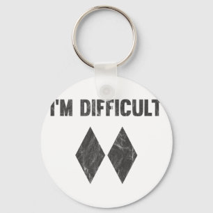 Porte-clés Je suis difficile double diamant noir ski snowboar