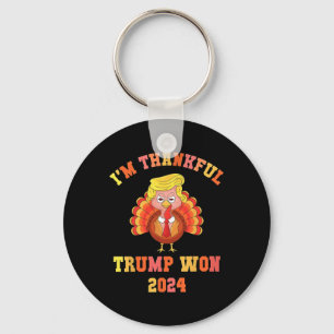 Porte-clés Je suis heureux que Trump ait gagné 2024 Thanksgiv