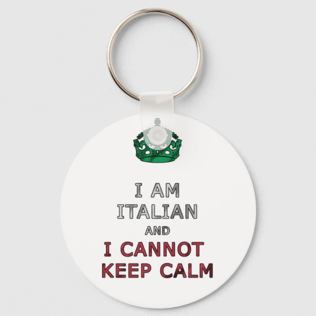 Porte-clés je suis italien je ne peux pas rester calme (Recto)