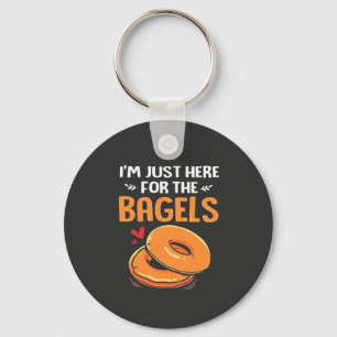 Porte-clés Je suis juste là pour la nourriture juive Bagels