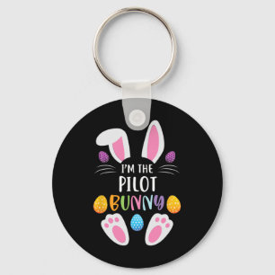 Porte-clés Je suis le lapin pilote drôle de jour de Pâques