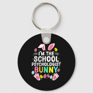 Porte-clés Je suis le lapin psychologue scolaire Joyeuse fête