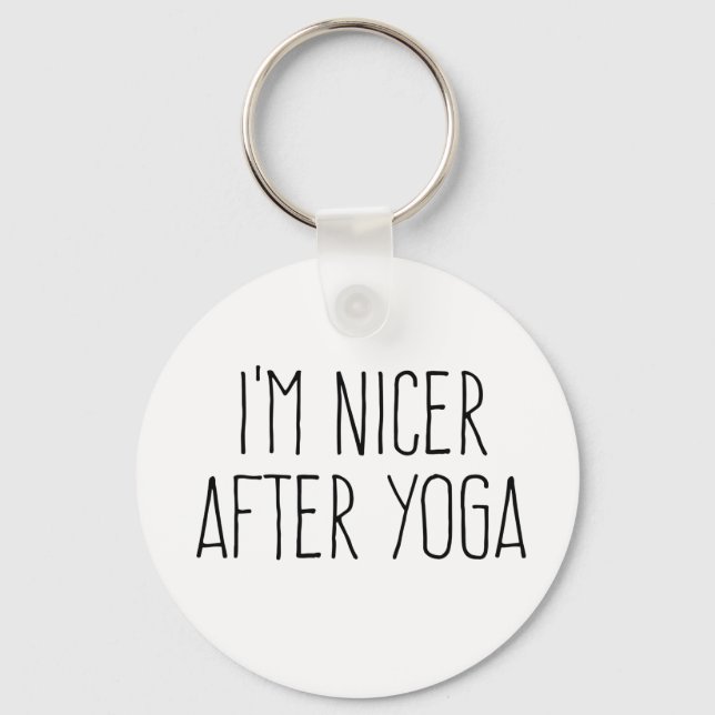 Porte-clés Je suis plus gentil après le yoga (Recto)