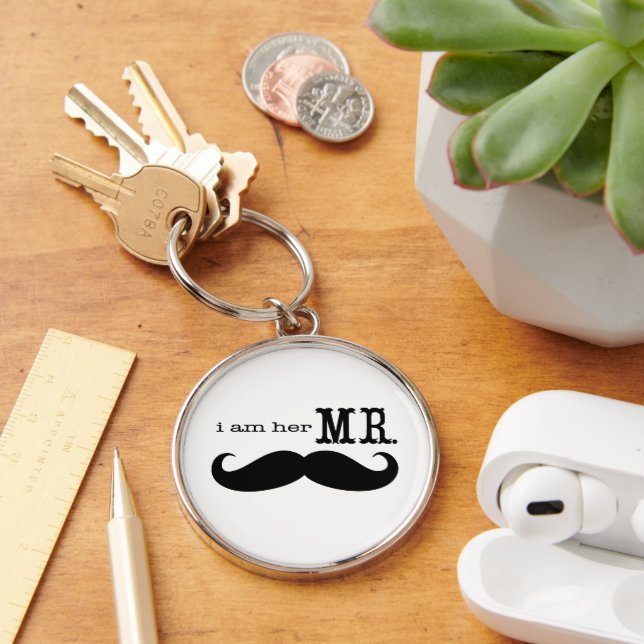 Porte-clés Je suis Son M. Mustache Grooms Cadeaux (Bureau)