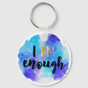 Porte-clés Je Suis Suffisamment Bleu Aquarelle Texte Spiritue