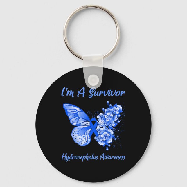 Porte-clés Je suis une Survivor Hydrocéphalie Sensibilisation (Recto)