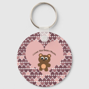 Porte-clés Je t'aime beaucoup, fais attention ! Arrière - pla
