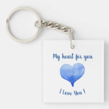 Je t'aime Coeur Bleu mignon Saint Valentin