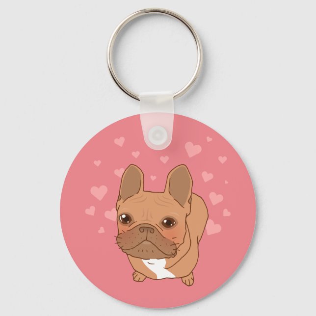 Porte-clés Je t'aime Frenchie (Recto)