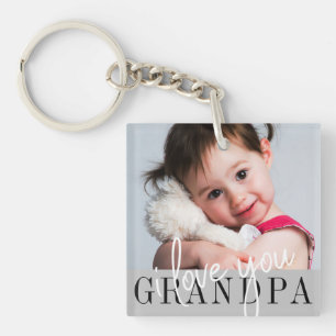 Porte-clés Je T'Aime Grand-Père Photo personnalisée
