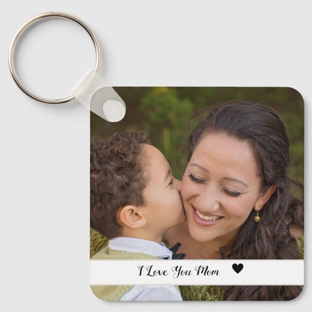 Porte-clés Je t'aime maman photo personnalisée porte - clé jo (Recto)