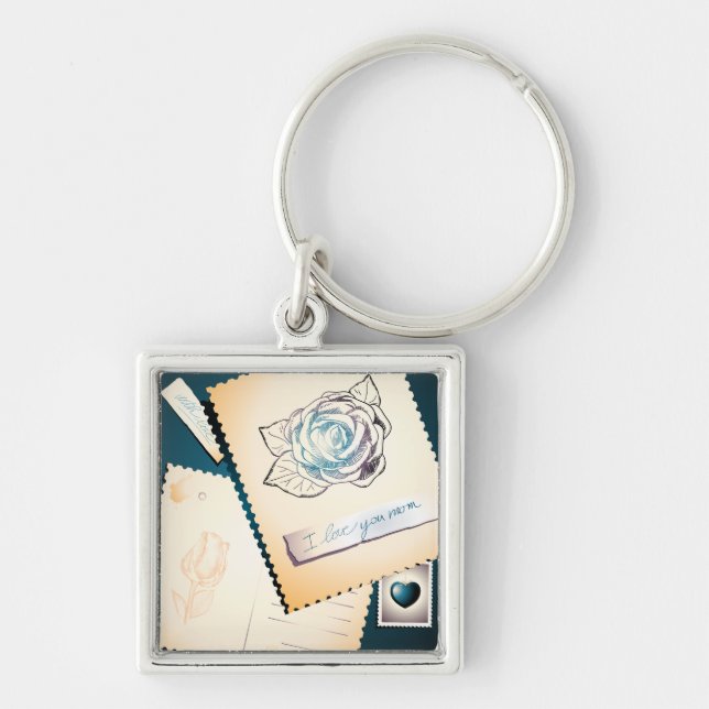 Porte-clés Je t'aime maman, porte - clé (Devant)