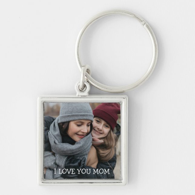 Porte-clés Je t'aime Maman Porte - clé photo personnalisé (Devant)