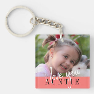 Porte-clés Je t'aime Tante Photo Personnalisée