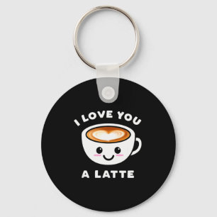 Porte-clés Je T'aime Un Latte Drôle Mignon Cœur De Café Valen