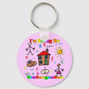 Porte-clés Je vais à la maternelle