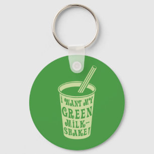 Porte-clés Je veux mon T-shirts vert de milkshake