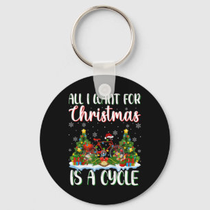 Porte-clés Je Veux Pour Noël Est Un Cycle Des Lumières Arbre