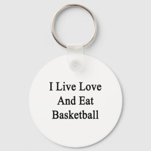 Porte-clés Je Vis Amour Et Mange Basket-Ball