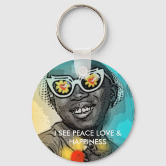 PORTE-CLÉS JE VOIS PEACE LOVE & HAPPINESS PORTE - CLÉ