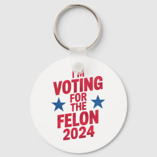 Porte-clés Je vote pour le condamné Felon Pro Trump 2024