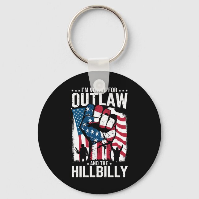 Porte-clés Je vote pour l'hors-la-loi et le Hillbilly 2024 (Recto)