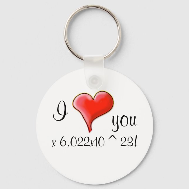 Porte-clés Je vous aime 6.022x10^23 ! (Recto)