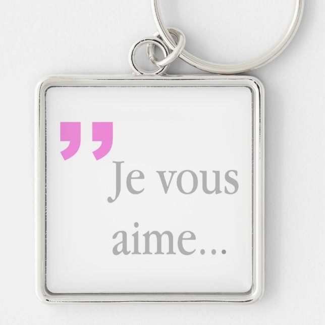Porte-clés JE VOUS AIME Porte - clé blanc français (Devant)