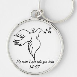 Porte-clés Jean 14:27 verset biblique Religion Christianisme 