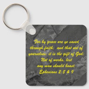 Porte-clés Jean 3:16 & Éphésiens 2:8 & 9 Porte - clé de la vé