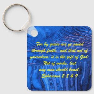 Porte-clés Jean 3:16 & Éphésiens 2:8 & 9 Porte - clé de la vé