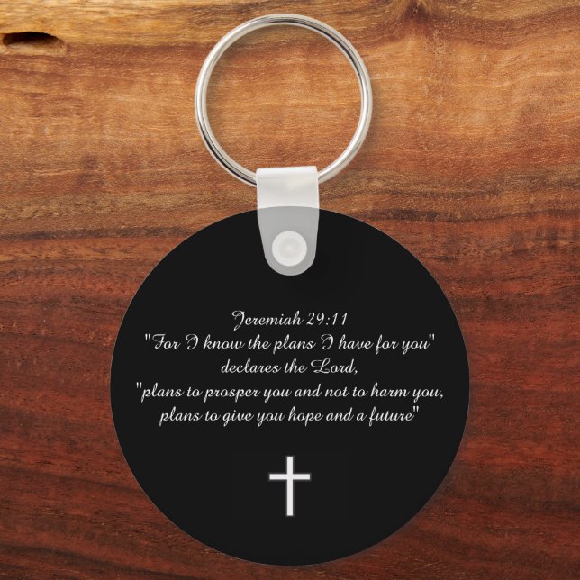 Porte-clés Jeremiah 29:11 Cadeau chrétien personnalisé (Verso)