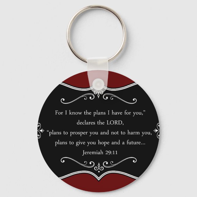 Porte-clés Jeremiah 29:11 Cadeau chrétien personnalisé (Recto)