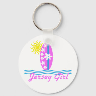 Porte-clés Jersey Girl Bodysuit Pink Surfboard W/Sun