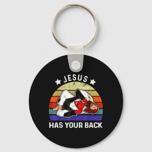 Porte-clés Jésus a votre dos Jiu Jitsu Grappling vs Diable