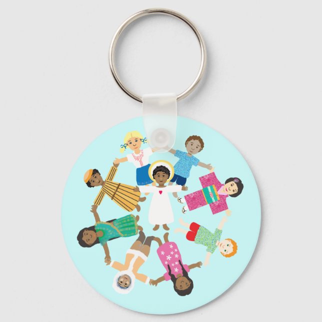Porte-clés Jésus aime les petits enfants (Recto)