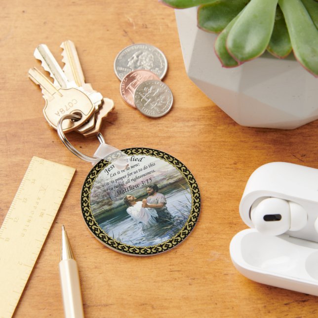 Porte-clés Jésus Christ Baptême image deux (Bureau)