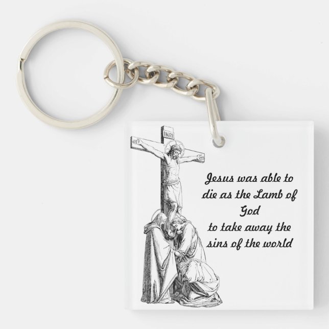 Porte-clés Jésus Christ Crucifixion cross Bible Citations (Devant)