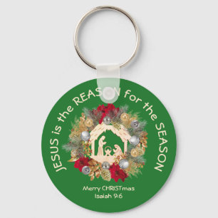 Porte-clés JÉSUS DE Noël Vert EST LA RAISON DU Porte - clé