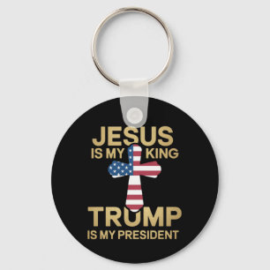 Porte-clés Jésus Est Mon Roi, Trump Est Mon Président