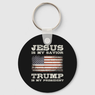 Porte-clés Jésus Est Mon Sauveur, Trump Est Mon Président