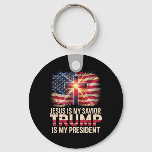 Porte-clés Jésus est mon sauveur Trump est mon président chré