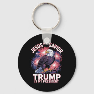 Porte-clés Jésus est mon sauveur Trump est mon président Reli