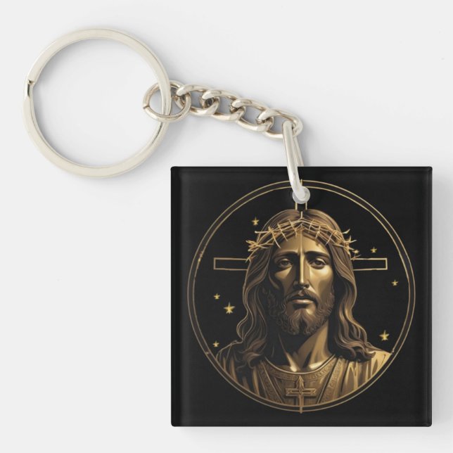 Porte-clés Jésus Gold 1 (Devant)