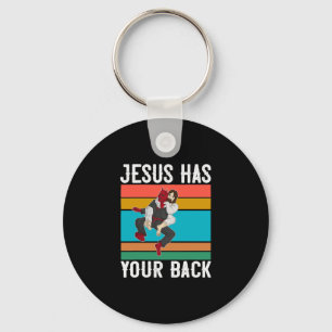 Porte-clés Jesus Has Your Back Brazilian Jiu Jitsu Gift Chris