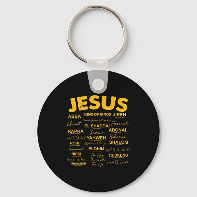 Porte-clés Jesus Is King Names Of God Hebrew Jesus Christian  (Recto)