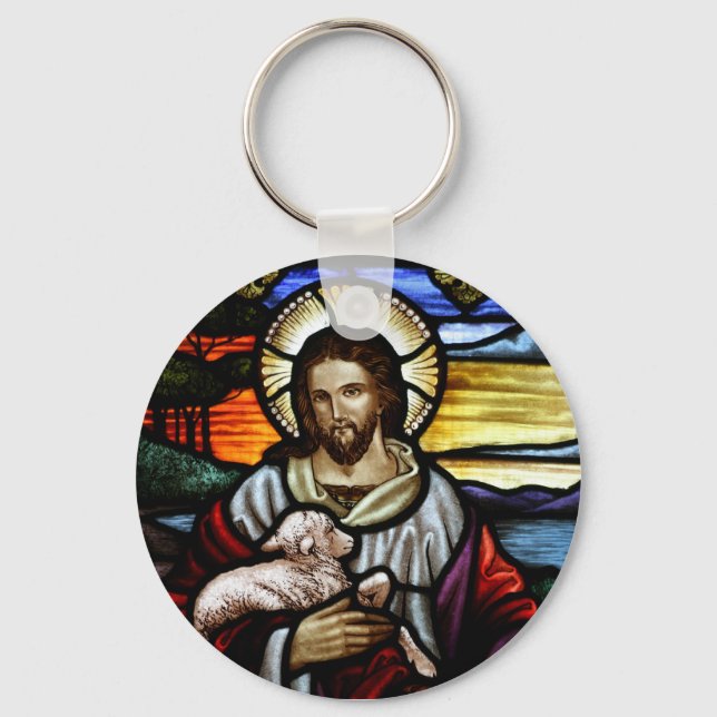 Porte-clés Jésus Le Bon Berger Porte - clé En Verre Tiré (Recto)