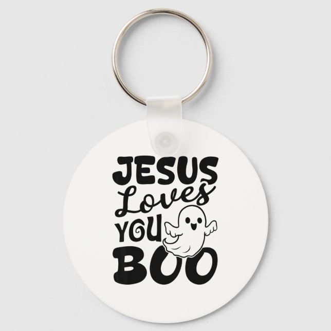 Porte-clés Jesus Loves You Boo Christian Halloween Ghost Funn (Recto)