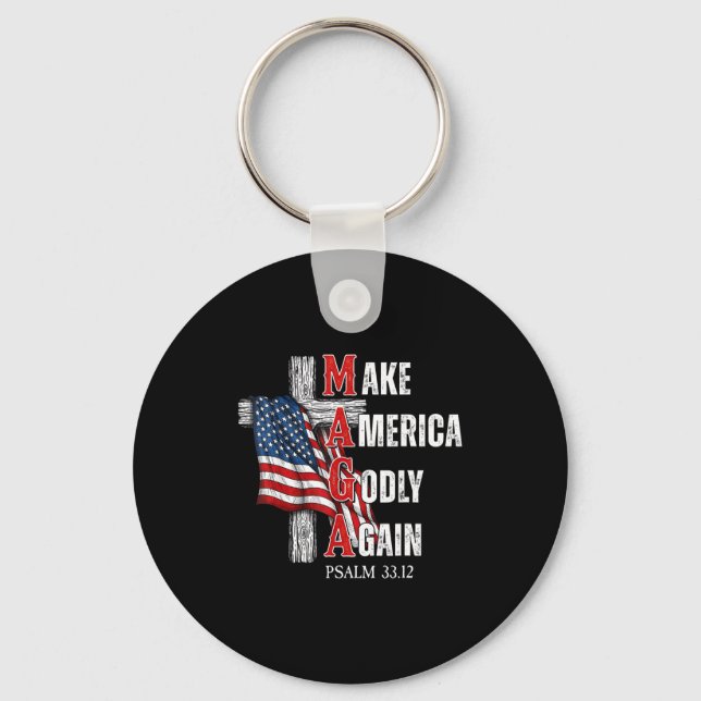 Porte-clés Jesus Make America Godly Again American Patriot Ch (Recto)