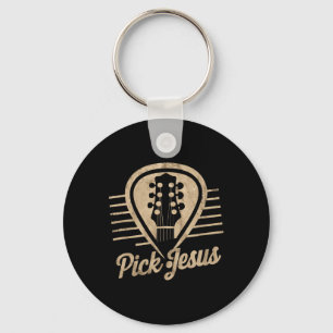 Porte-clés Jesus Musique Plectre Pasteur Jour de Pâques Heure